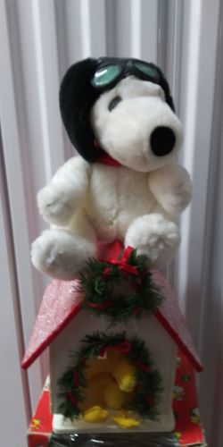 1999 Christmas Animation Animated Aviator Snoopy & Woodstock