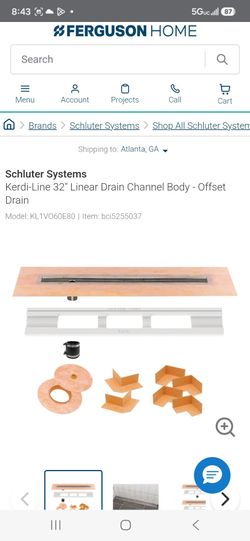 Kerdi channel body with off-set drain outlet
