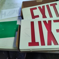 Commercial Electric Red / Green Led Emergency Exit Sign With Battery Back Up, Multiple Available 