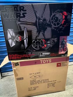 Star Wars black series tie fighter toys r us shipping box