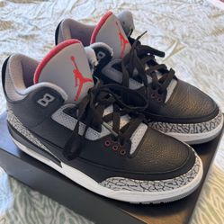 Nike Air Jordan 3 Size 8.5 Black Cement Men Used Retro 854262-001 2018