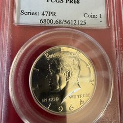 1964 Kennedy Half Dollar PCGS PR68 – 90% Silver Proof – High Grade – Series 47PR