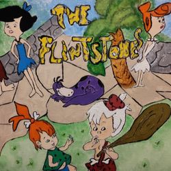 Flintstones Hand Painted Canvas