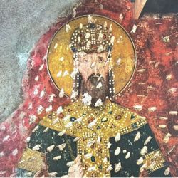 Original Vintage Fine Art Print Poster Medieval Yugoslavia Wall Frescoes Antique Painting Artist Collectible Printed Italy 1960’s. Prizen. Bogorodica 