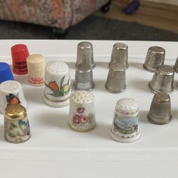 24 Old Vintage Thimbles All For One Price. (Johnstown Ohio)
