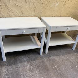 Pair of White Side Tables - Nighstands - Local Delivery for a Fee - See My Other Items