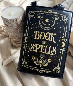 Book of Spells Purse | Witchy Aesthetic Handbag | Dark Academia Bag