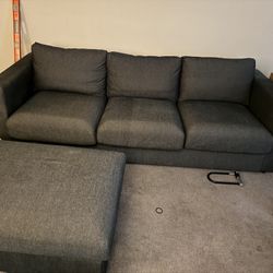 Blue Sofa And storage ottoman