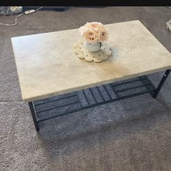 Heavy Stone End Table And Coffee Table