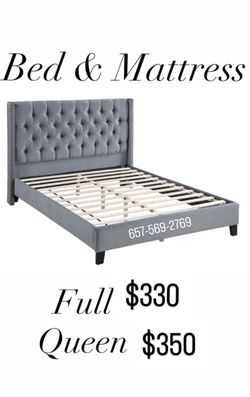 Queen size bed frame + Mattress