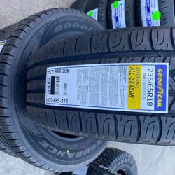 235/65r18 Goodyear All Season New Tires Installed and Balanced