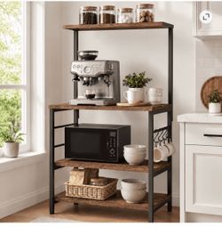 Rustic Kitchen Baker's Rack with Shelves