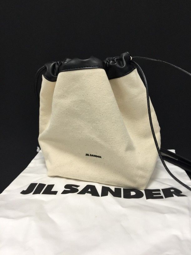 Jil Sander crossbody bag in canvas with leather trim