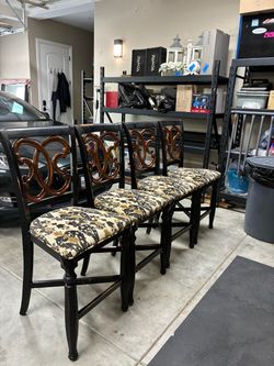 Unique blank and brown distressed barstools , counter height