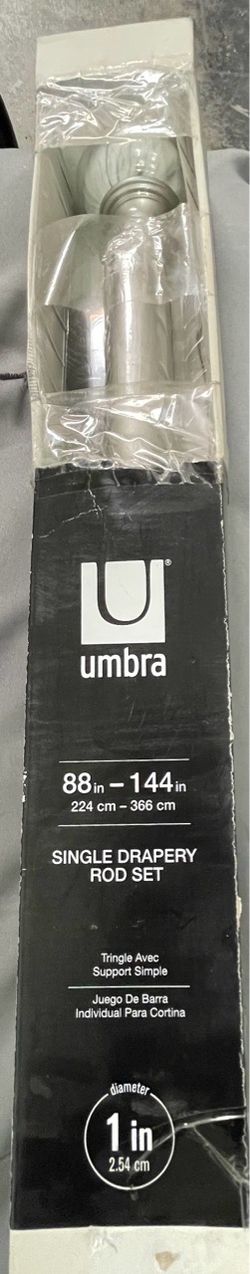 Umbra 88”–144” 1-inch single drapery/curtain rod set