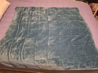 Fleece Weighted Blanket, Slate Blue