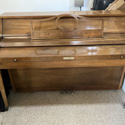 Baldwin Upright Right Piano With Bench