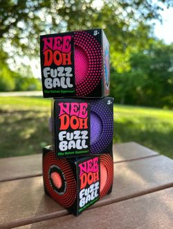 Needoh FuzzBall Pink Squeeze Nee Doh Fuzz Ball Squishy NIB