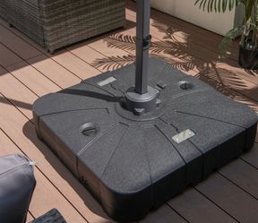 260 lbs Offset Patio Umbrella Base with Wheels Sand Water