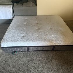 USED CALI KING TEMPURPEDIC MATTRESS + BOX SPRING