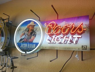 jason aldean coors light neon sign