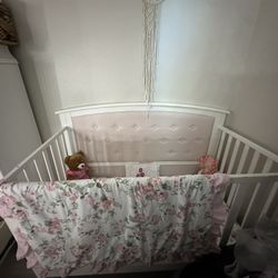 Pink And White Crib 