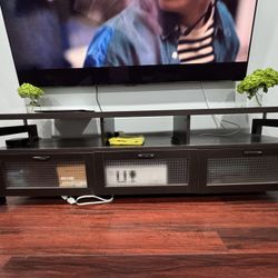 71 Inch TV STAND W/ bottom cabinets 