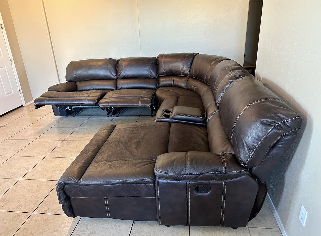 Reclining Dark Brown Modular Sectional-Good Condition-FREE DELIVERY