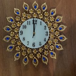 Magnificent 14” Brass Battery Clock