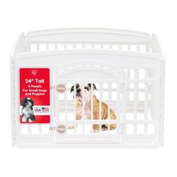 24” 4 Panel Pet Playpen With Door (White)