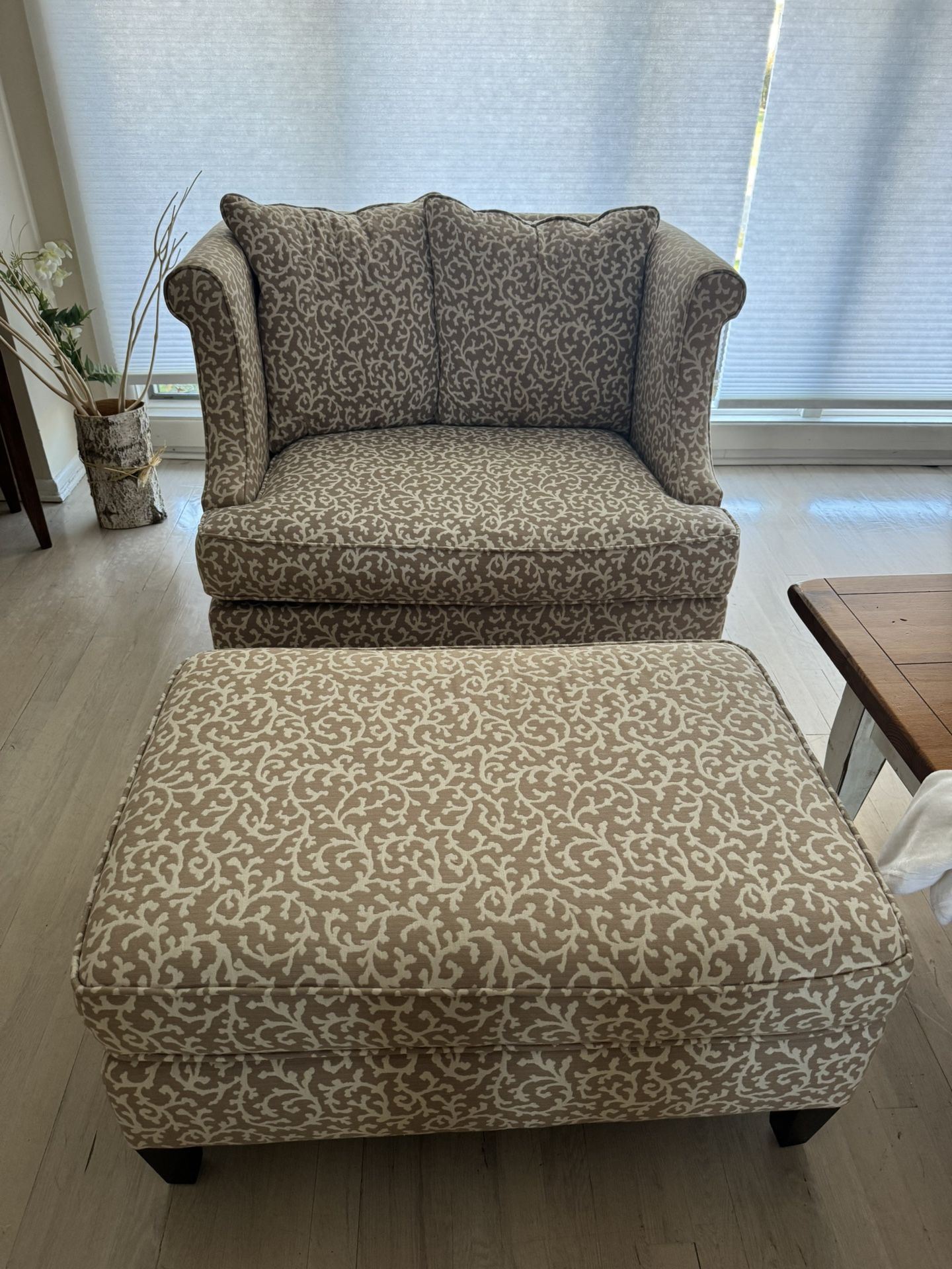 Unique, Elegant Design Couch With Ottoman 