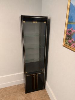 Black china cabinet- must pick up and take home on your own