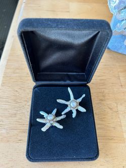 Unique Handmade Star Pearl Earrings