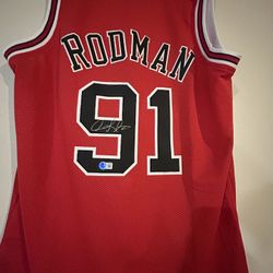 Siged Dennis Rodman Jersey