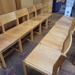 10 OFFICE CHAIRS SET SUPER CLEAN, SUPER QUALITY REAL WOOD (HOME20)