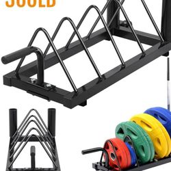 Yaheetech Horizontal Barbell Bumper Plate Rack Holder