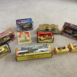 Huge vintage collection lot of old Corgi Dinky military space cars vehicles ships mint In Box package 1970s