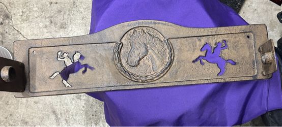 Vintage Western Horse Head Cast Metal Door Gate Hardware Equestrian Decor