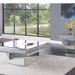 New Coffee Table + End Table Encrusted Diamonds 