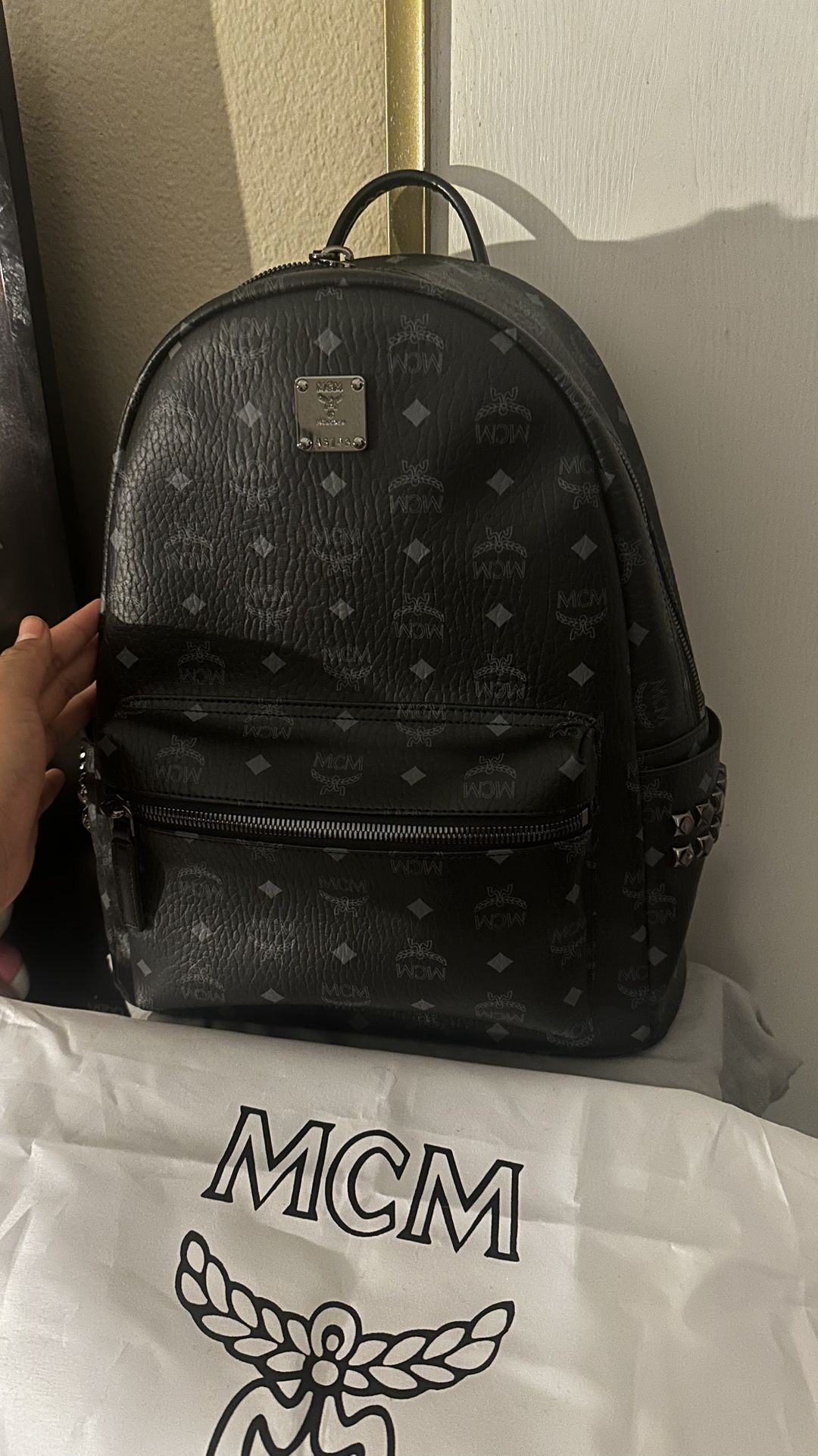 Large Black Mcm Backpack!
