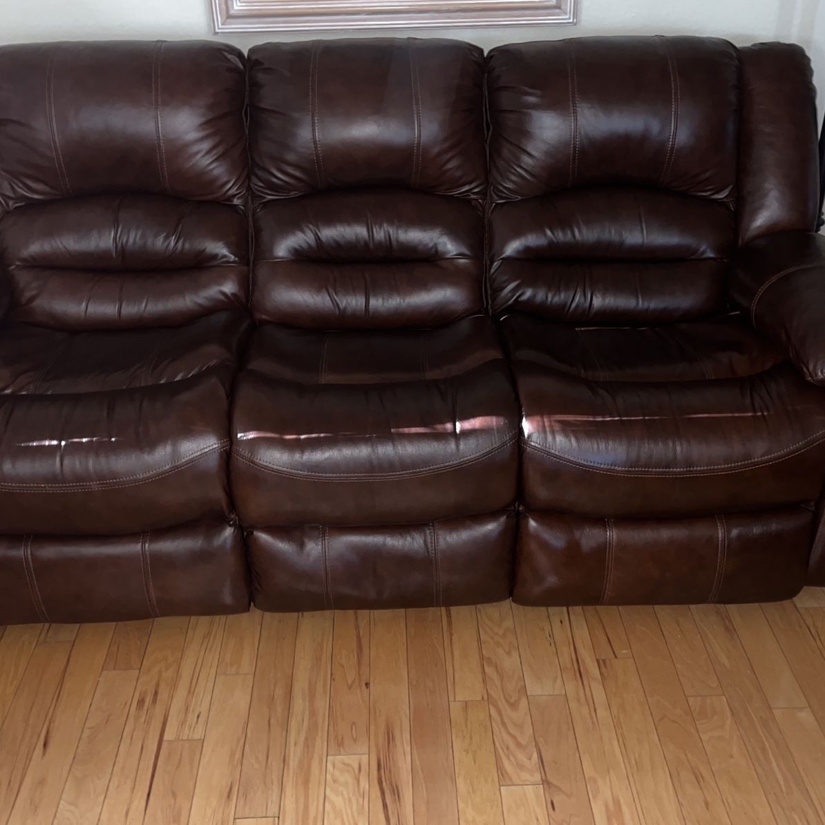 Leather Power Sofa And Love Seat