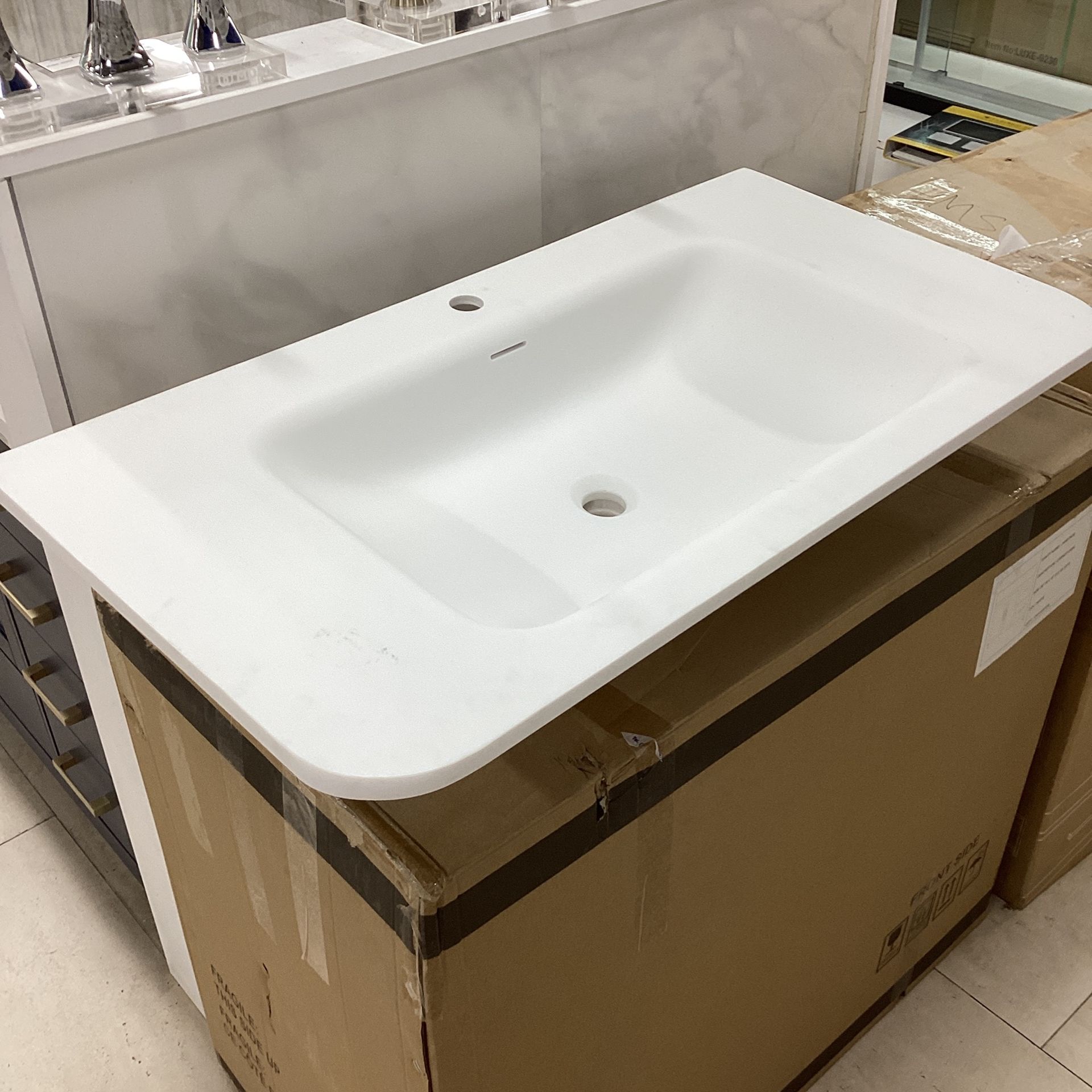 Brand New 39” X 20” Bathroom Sink Top White Available For Pick Up
