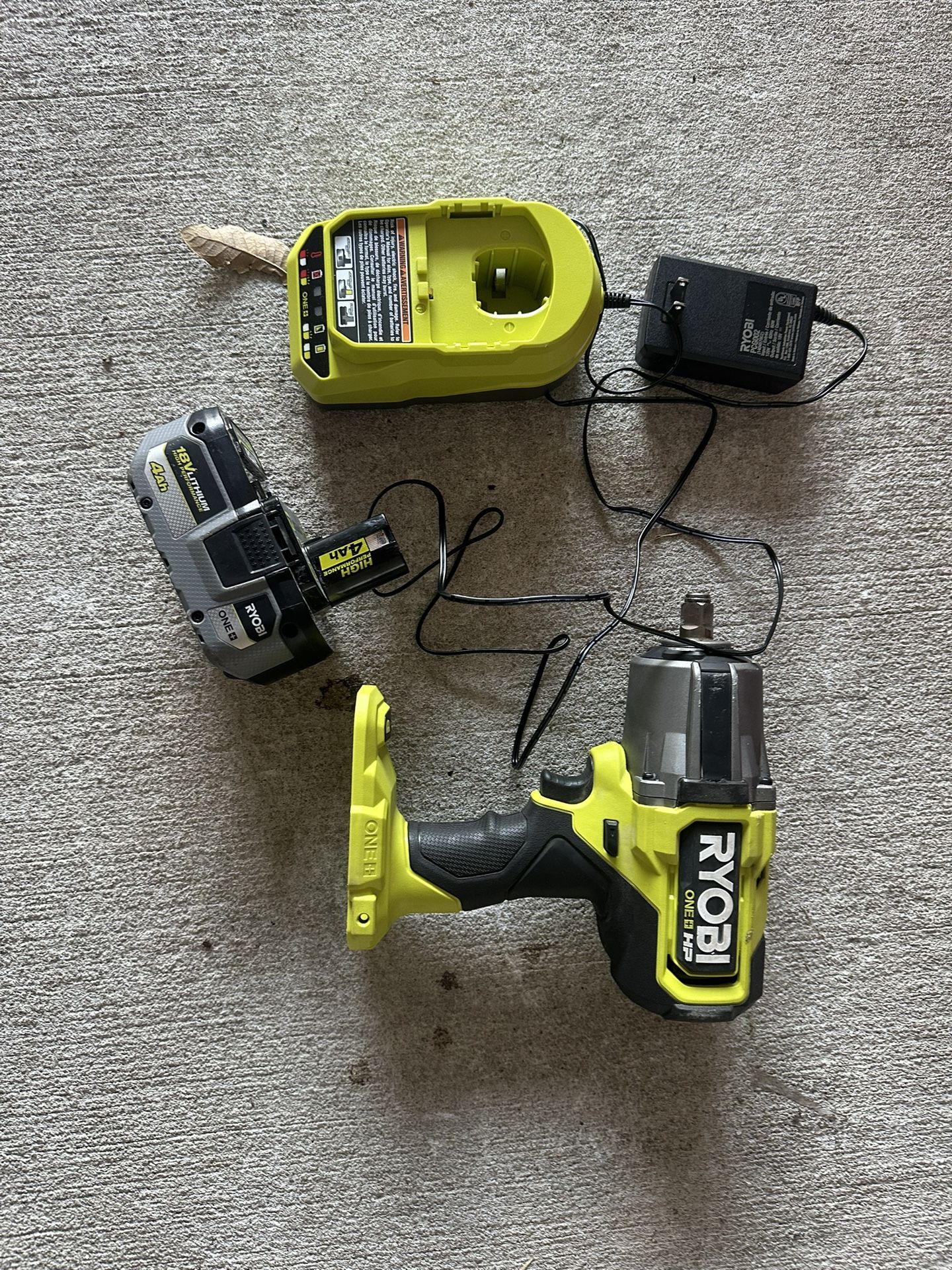 Ryobi 1/2” Cordless Impact Driver With Battery And Charger