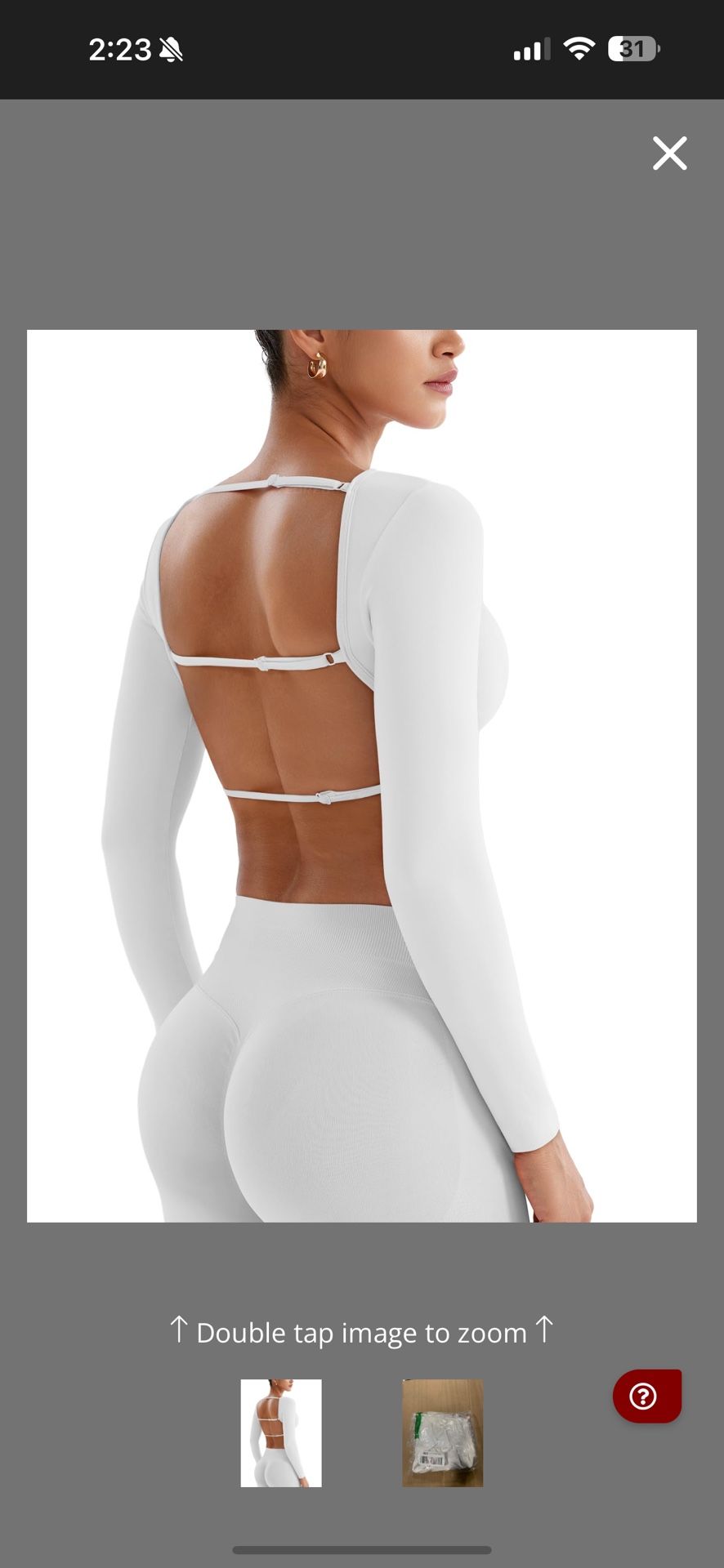 YEOREO TOP MANGA LARGA CON ESCOTE PARA ENTRENAR TALLA S