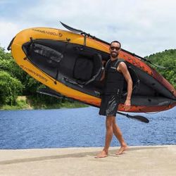 Tobin Sports Wavebreak Inflatable 2-Person Kayak - Complete with Pump 