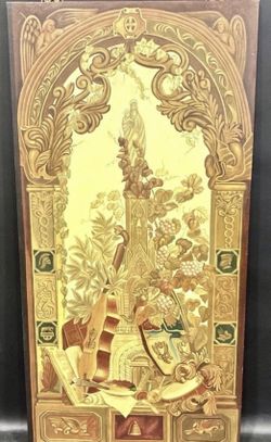 Vintage Hand Painted By Maitland-Smith 72x 36 Signed - Madonna & Child— RARE