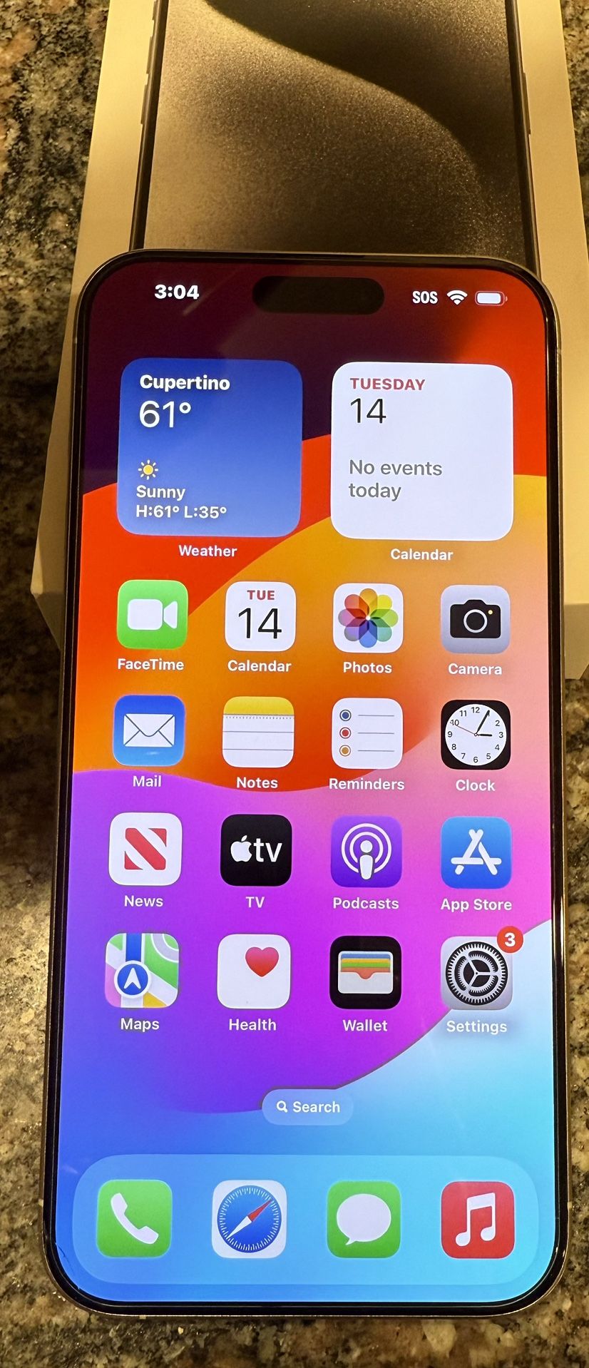 iPhone 15 Pro Max 256GB Unlocked White Titanium With Box