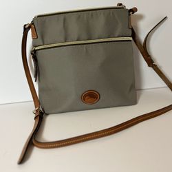 Dooney & Bourke Gray Canvas Messenger Bag Medium