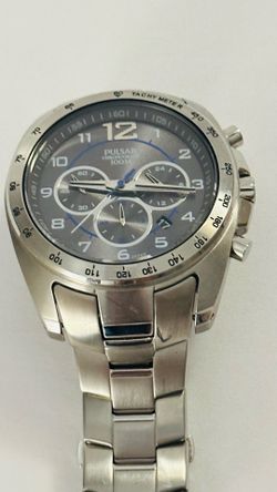 Gently Used Men's Charcoal Grey Pulsar PT3609X1 Chronograph Watch ( W/ New Battery)