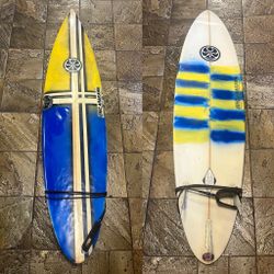 6’6” HIC Hawaiian Island Creation Surfboard By Eric Arakawa With Fins And Leash